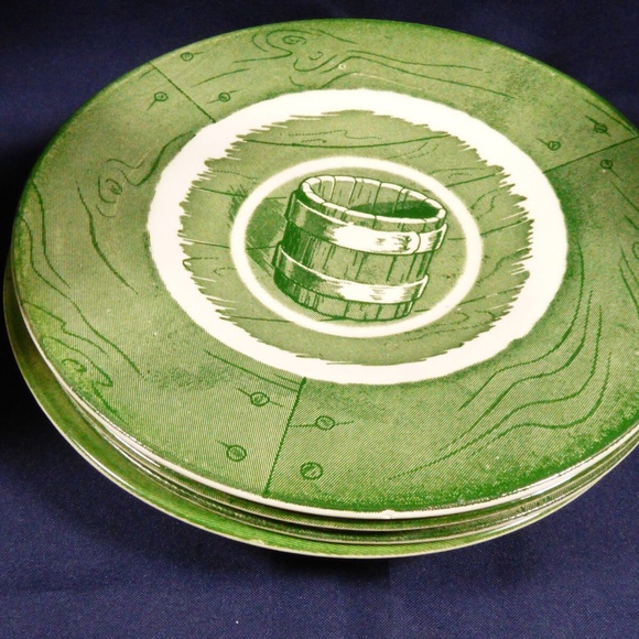 VTG by Royal China Colonial Homestead green lot of 4 tea cup & saucer sets - Picture 11 of 11